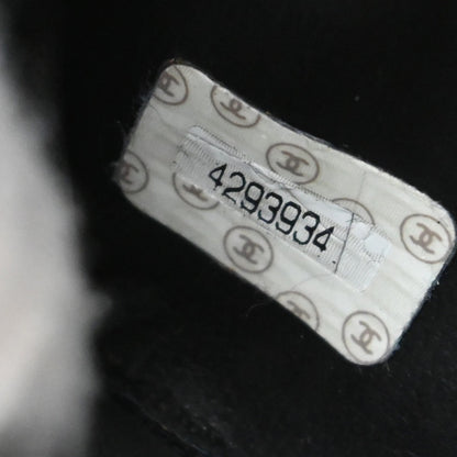 Chanel Vintage Cosmetic Case Leather, BLACK, LEATHER, Handbag