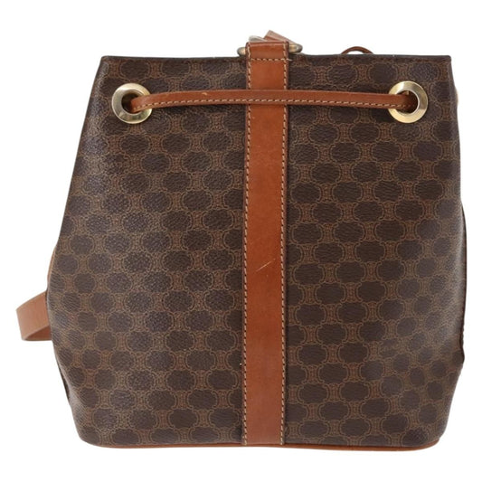 Celine Vintage Macadam Shoulder Bag Canvas, BROWN, PVC, Shoulder bag