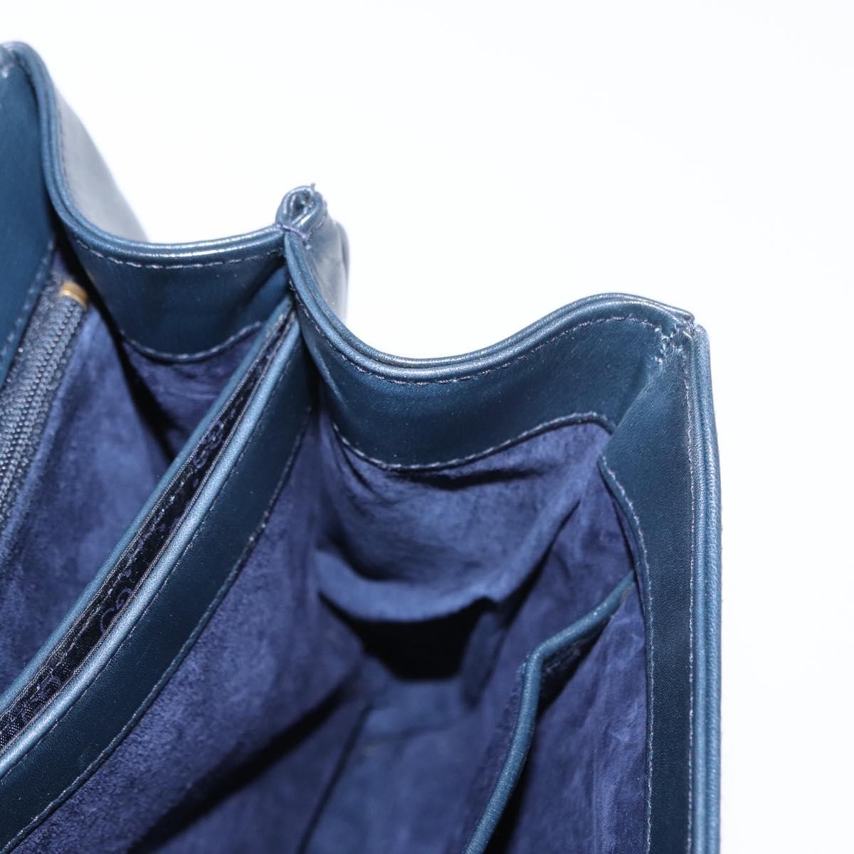 Gucci Vintage Handbag Leather, NAVY, LEATHER, Handbag