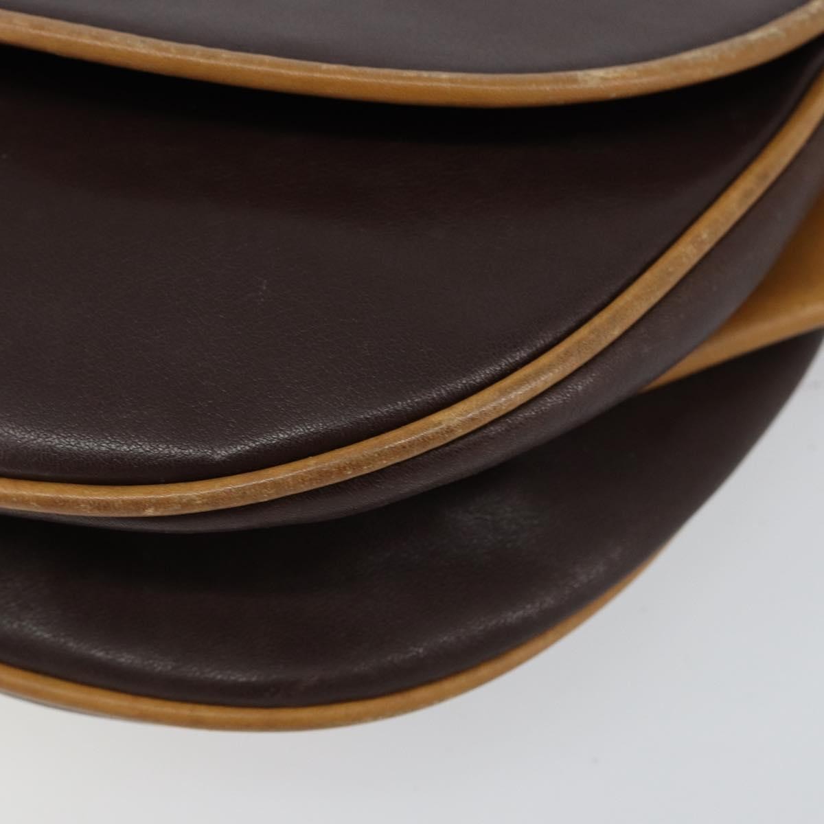 Celine Vintage Shoulder Bag Leather, BROWN, LEATHER, Shoulder bag