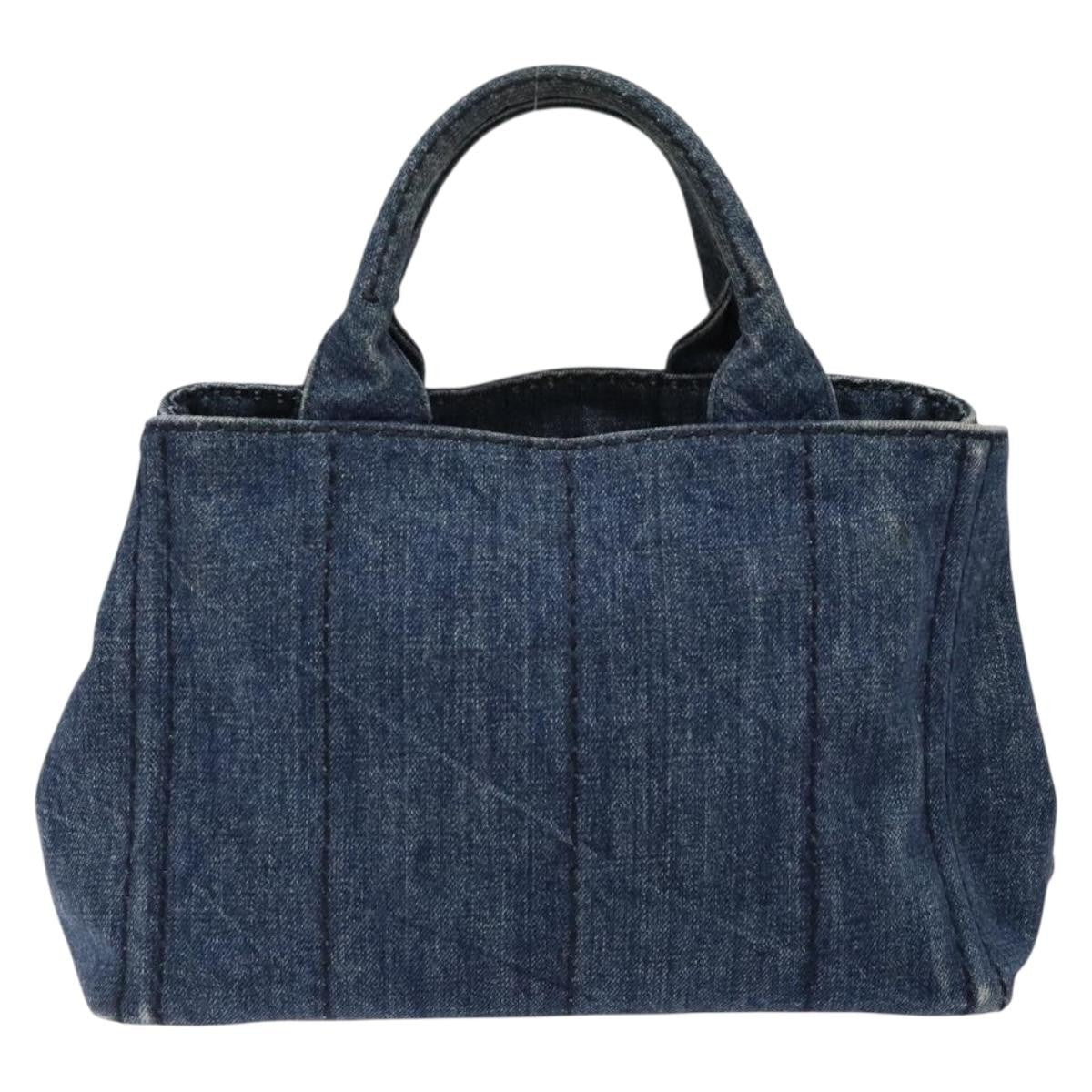 Prada Canapa Convertible Tote Denim, BLUE, DENIM_JEANS, Tote bag