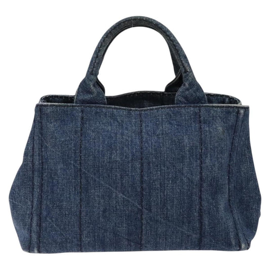 Prada Canapa Convertible Tote Denim, BLUE, DENIM_JEANS, Tote bag