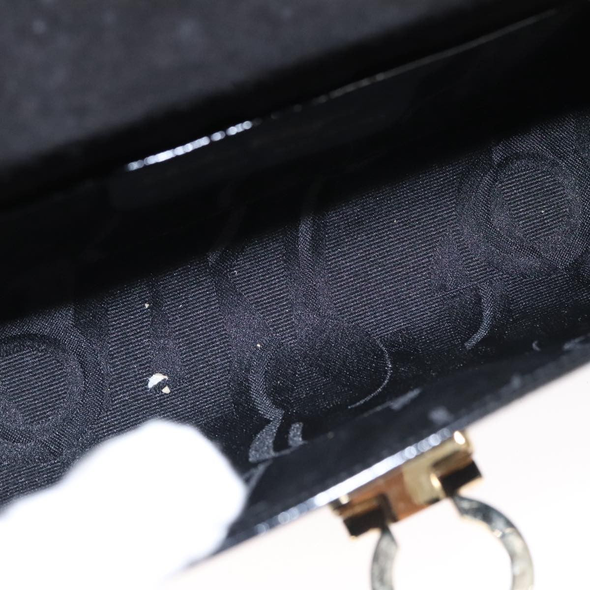 Salvatore Ferragamo Gancini Box Crossbody Bag Patent leather, BLACK, PATENT_LEATHER, Shoulder bag