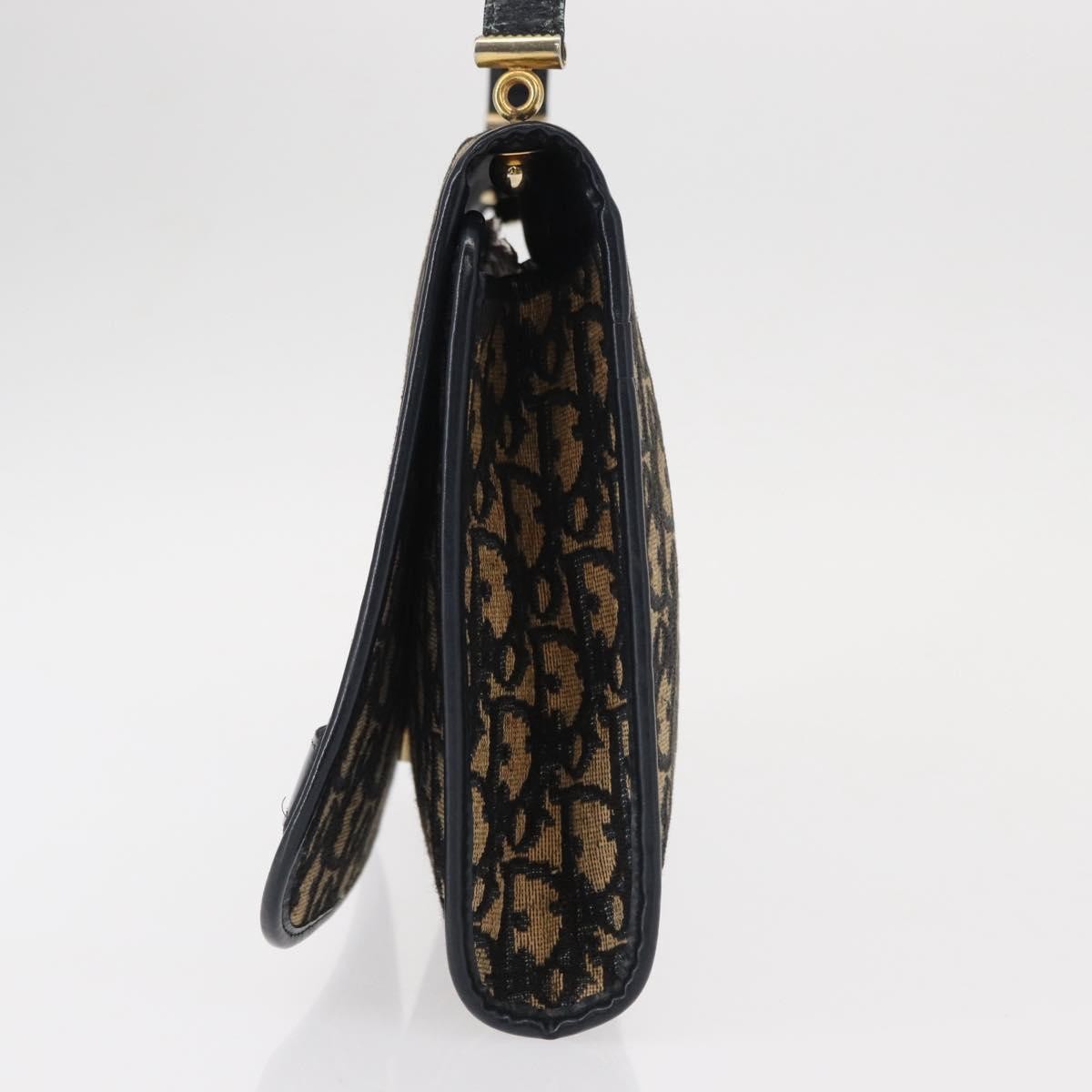 Christian Dior Vintage Trotter Shoulder Bag Canvas, NAVY, CANVAS, Shoulder bag