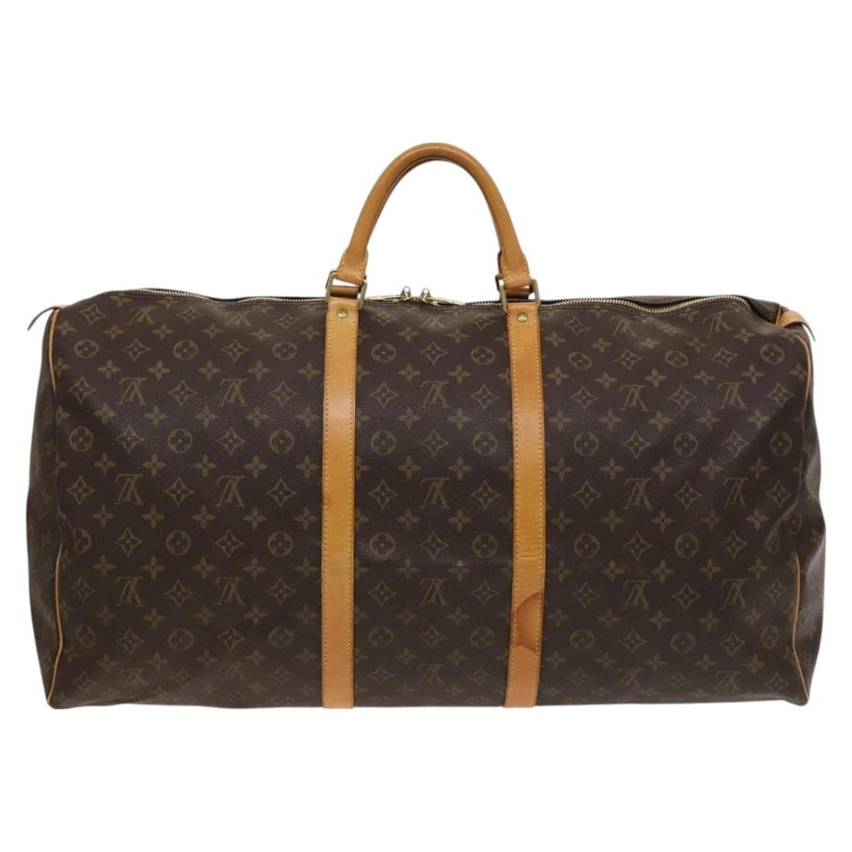 Louis Vuitton Keepall Bag Monogram Canvas, BROWN, CANVAS, Travel bag