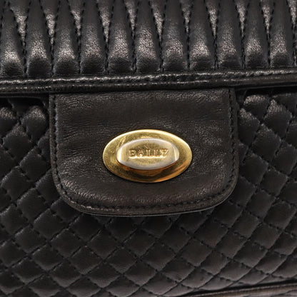 Bally Vintage Chain Shoulder Bag Quilted Leather, Black, Leather, Shoulder Bag