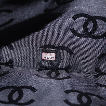 Chanel Boston Zip Tote Quilted Canvas, BLACK, CANVAS, Tote bag