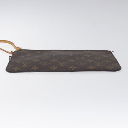 Louis Vuitton Neverfull Pochette Monogram Canvas, BROWN, CANVAS, Tote bag