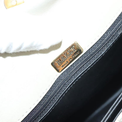 Bally Vintage Chain Shoulder Bag Quilted Leather, WHITE, LEATHER, Shoulder bag