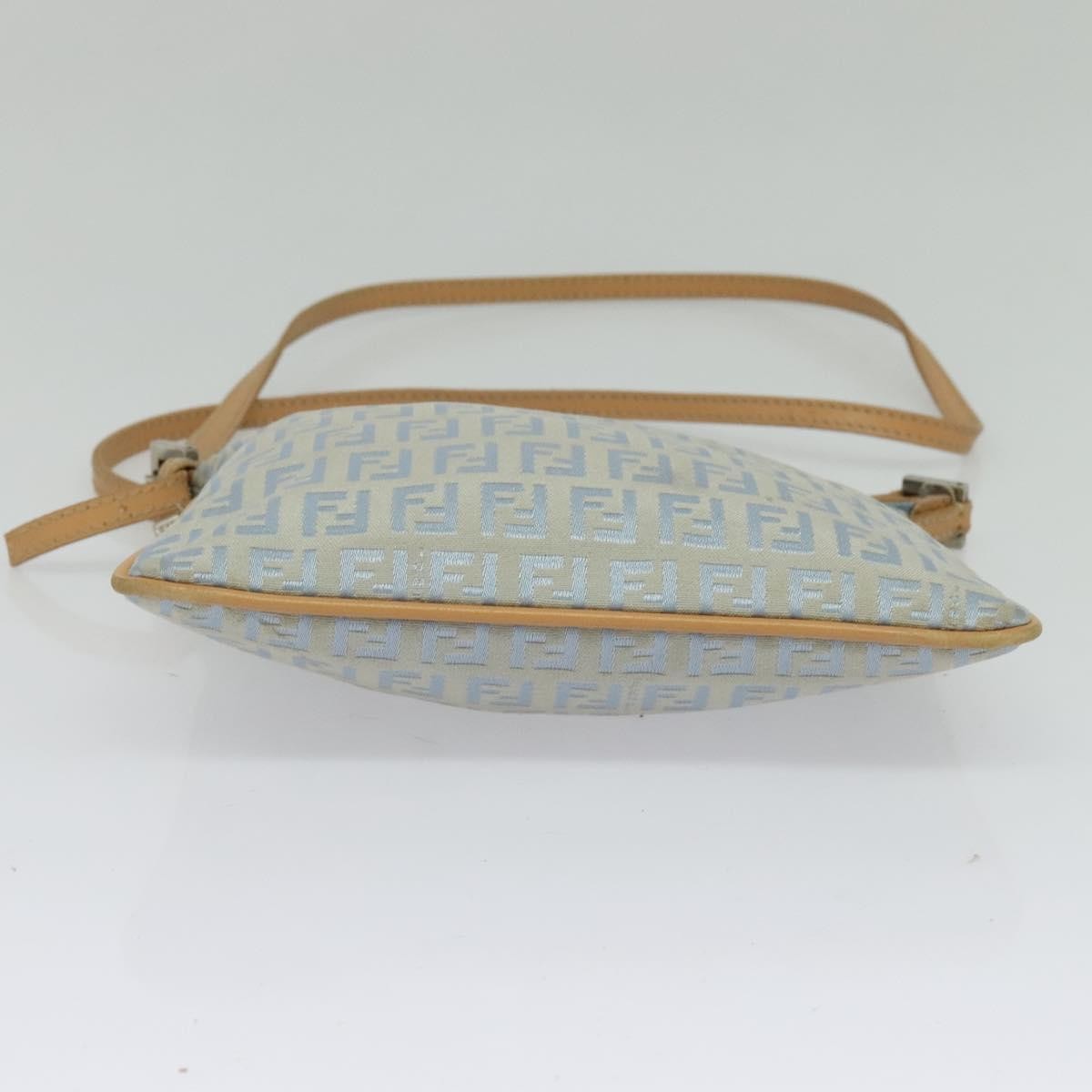 Fendi Vintage Flat Crossbody Bag Zucchino Canvas, BLUE, CANVAS, Shoulder bag