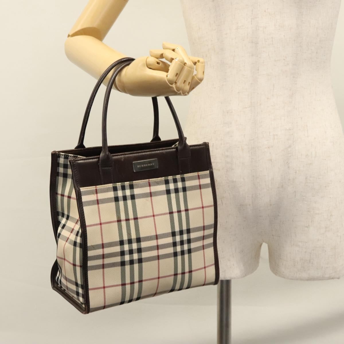 Burberry Nova Check Tote Canvas and Leather, BEIGE, CANVAS, Tote bag