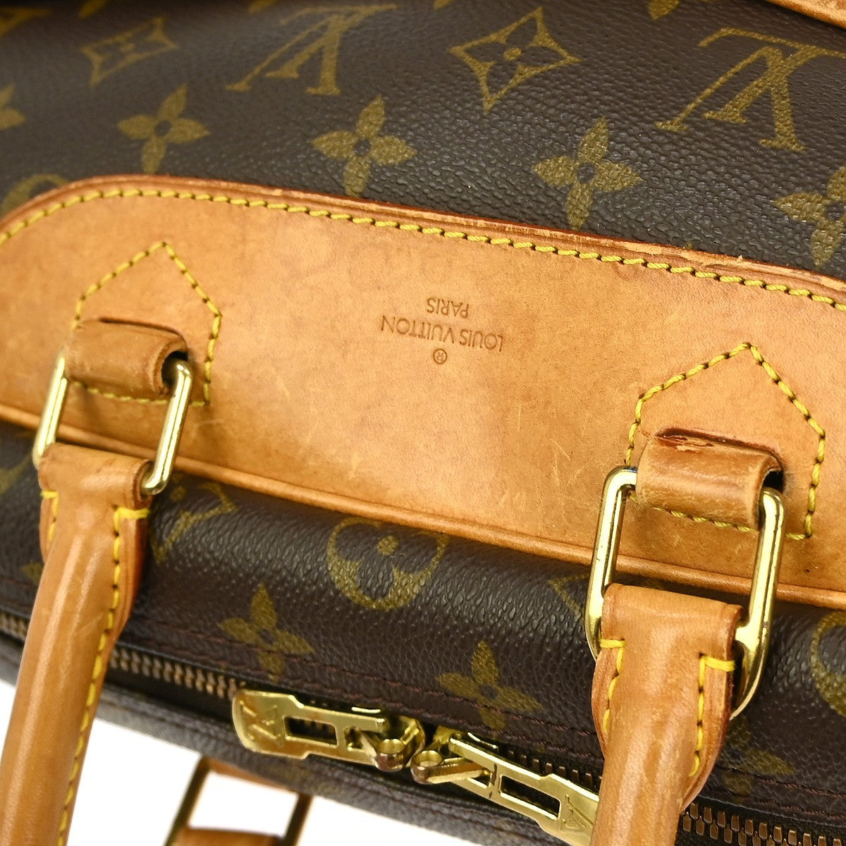 Louis Vuitton Deauville Handbag Monogram Canvas, BROWN, CANVAS, Handbag