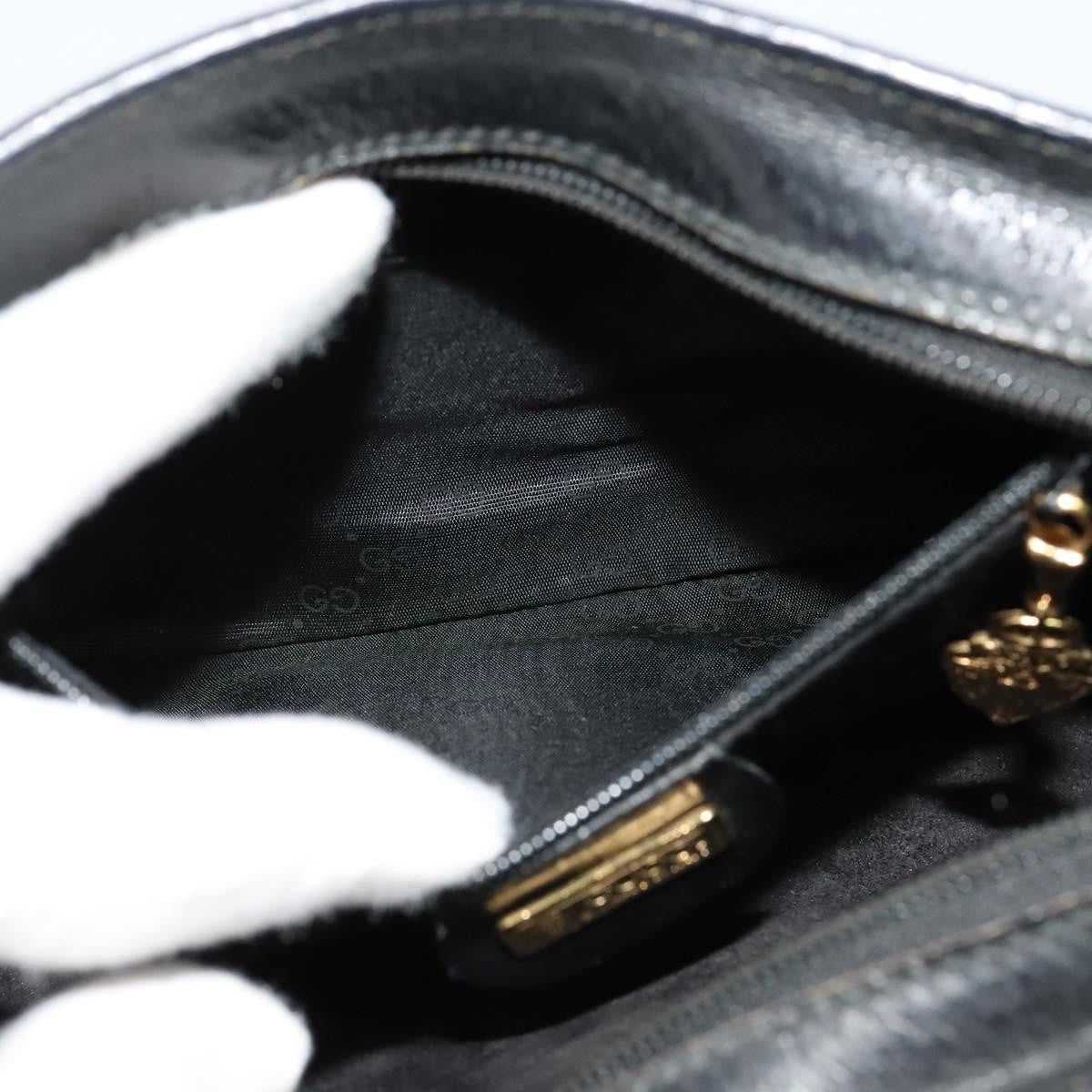 Gucci Vintage double G logo shoulder bag Leather, BLACK, LEATHER, Shoulder bag