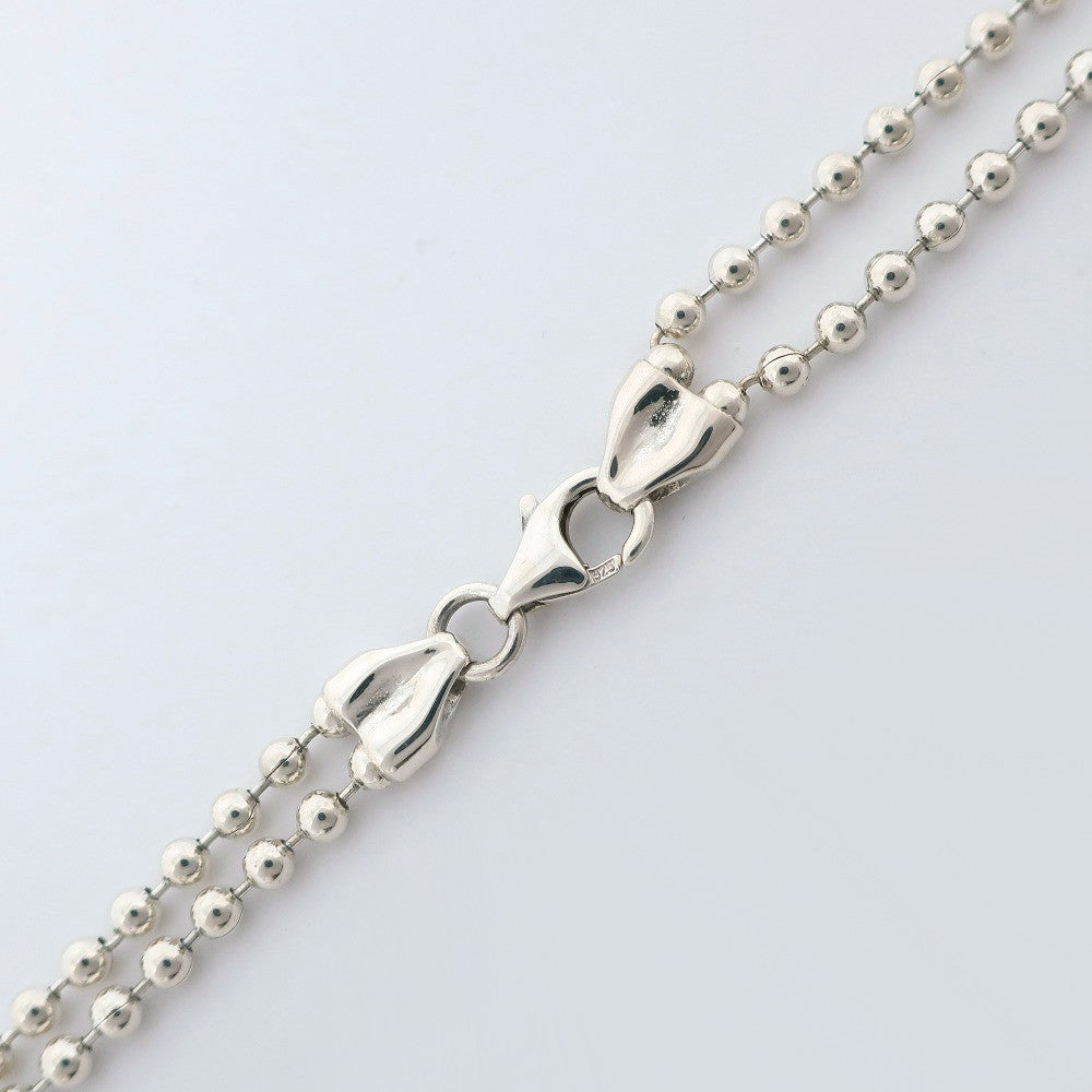 Gucci Logo Bar Double Ball Necklace Silver 925, SILVER, SILVER, Necklace