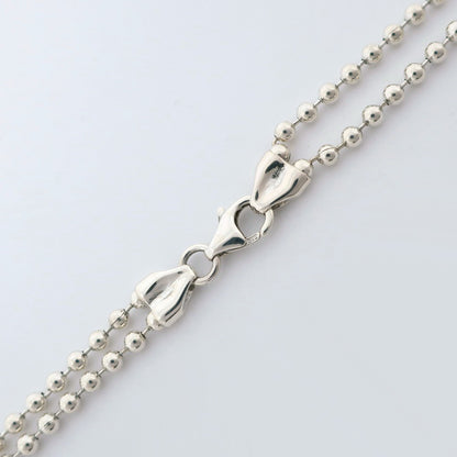 Gucci Logo Bar Double Ball Necklace Silver 925, SILVER, SILVER, Necklace