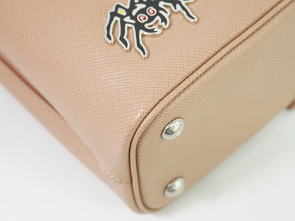 Prada Panier Bucket Bag Saffiano Leather, BEIGE, LEATHER, Crossbody bag