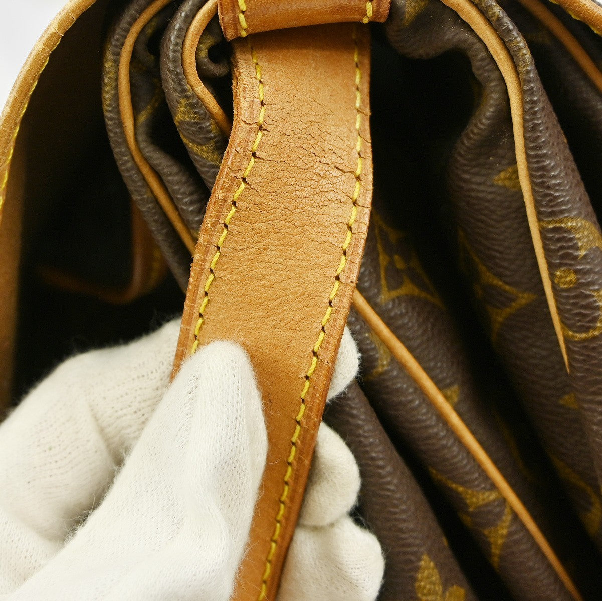Louis Vuitton Saumur Handbag Monogram Canvas, BROWN, CANVAS, Shoulder bag