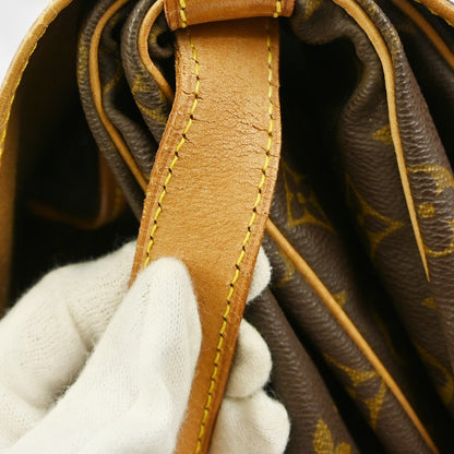 Louis Vuitton Saumur Handbag Monogram Canvas, BROWN, CANVAS, Shoulder bag