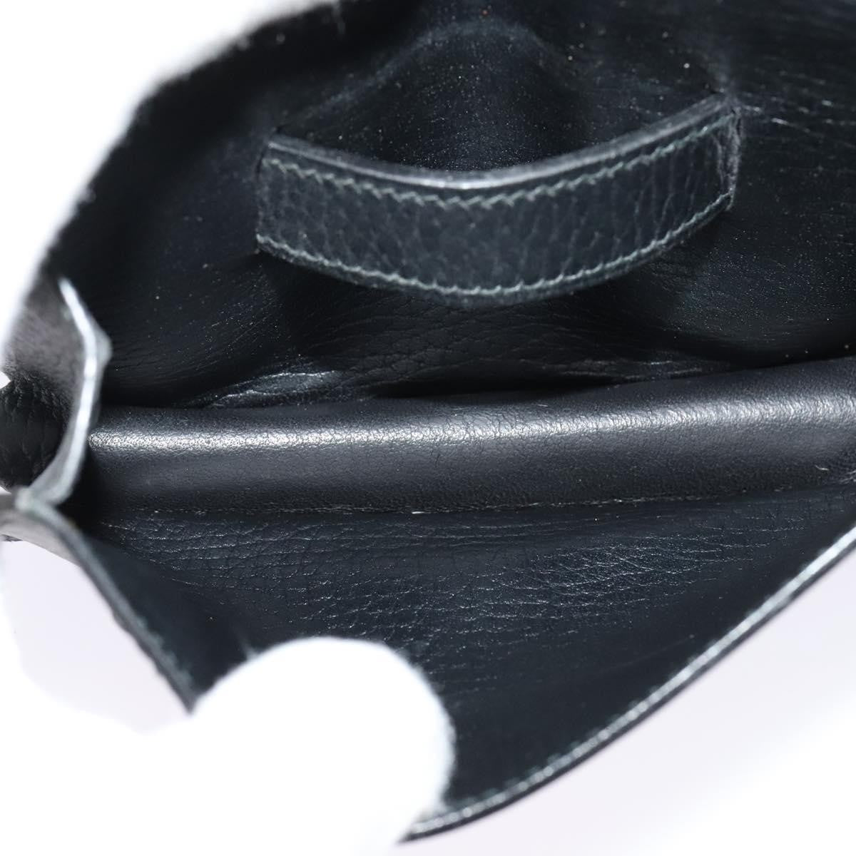 Hermes Pochette Green Waist Bag Leather, BLACK, LEATHER, Clutche & pouche