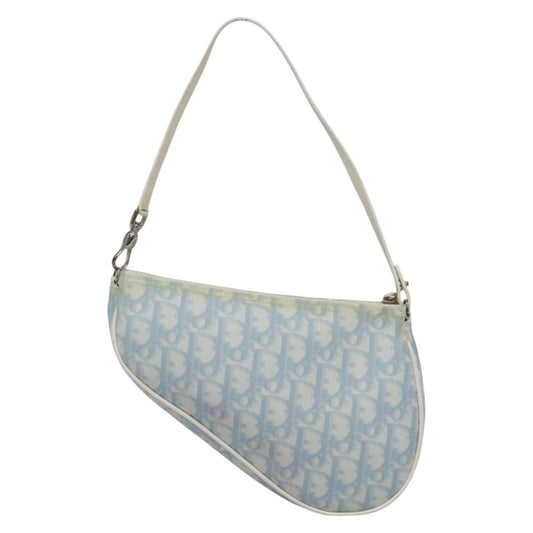 Christian Dior Vintage Saddle Bag Diorissimo Canvas, BLUE, CANVAS, Clutche & pouche