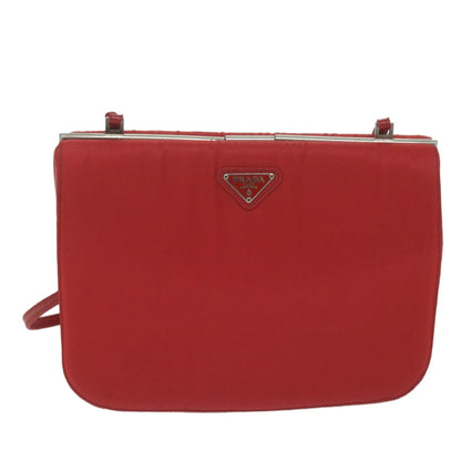 Prada Chain Shoulder Bag Tessuto, RED, NYLON, Shoulder bag