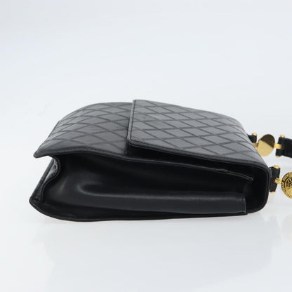 Versace Vintage Handbag Leather, BLACK, LEATHER, Handbag