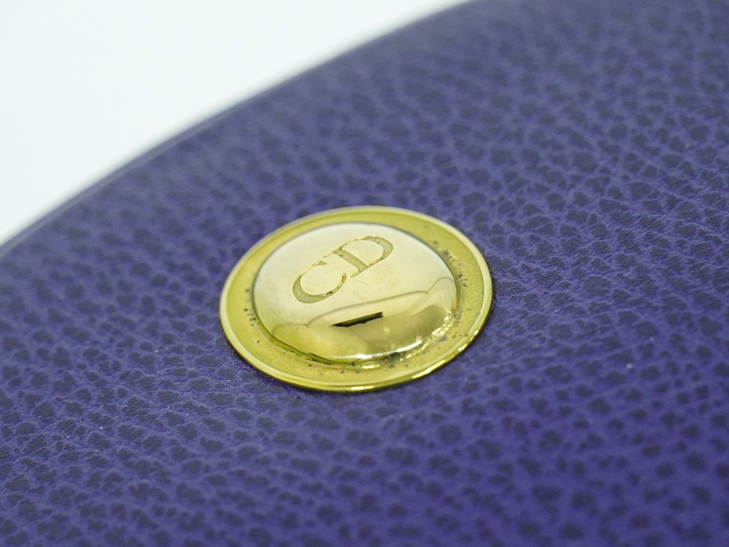 Christian Dior Vintage Zip Pochette Leather, BLUE, LEATHER, Clutche & pouche