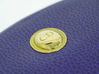 Christian Dior Vintage Zip Pochette Leather, BLUE, LEATHER, Clutche & pouche