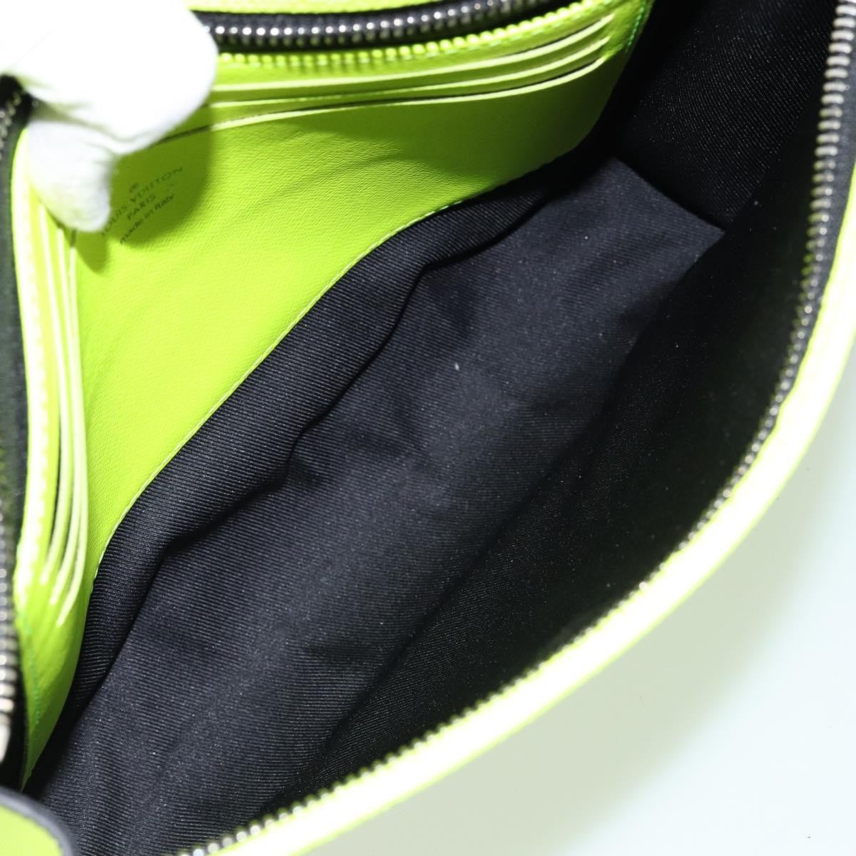 Louis Vuitton Pochette Voyage Monogram Taigarama, YELLOW, LEATHER, Clutche & pouche