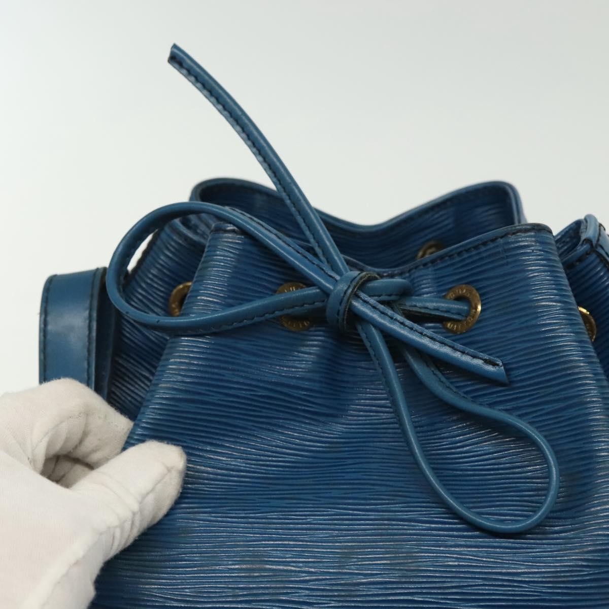 Louis Vuitton Petit Noe Handbag Epi Leather, BLUE, LEATHER, Handbag