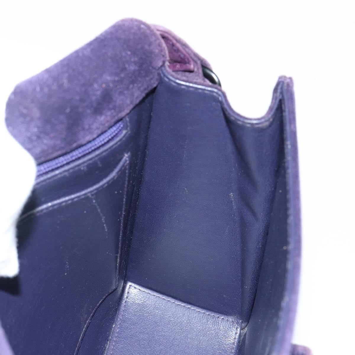 Chanel Flap Clutch Shearling, PURPLE, SUEDE, Clutche & pouche