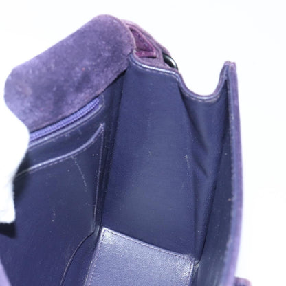 Chanel Flap Clutch Shearling, PURPLE, SUEDE, Clutche & pouche