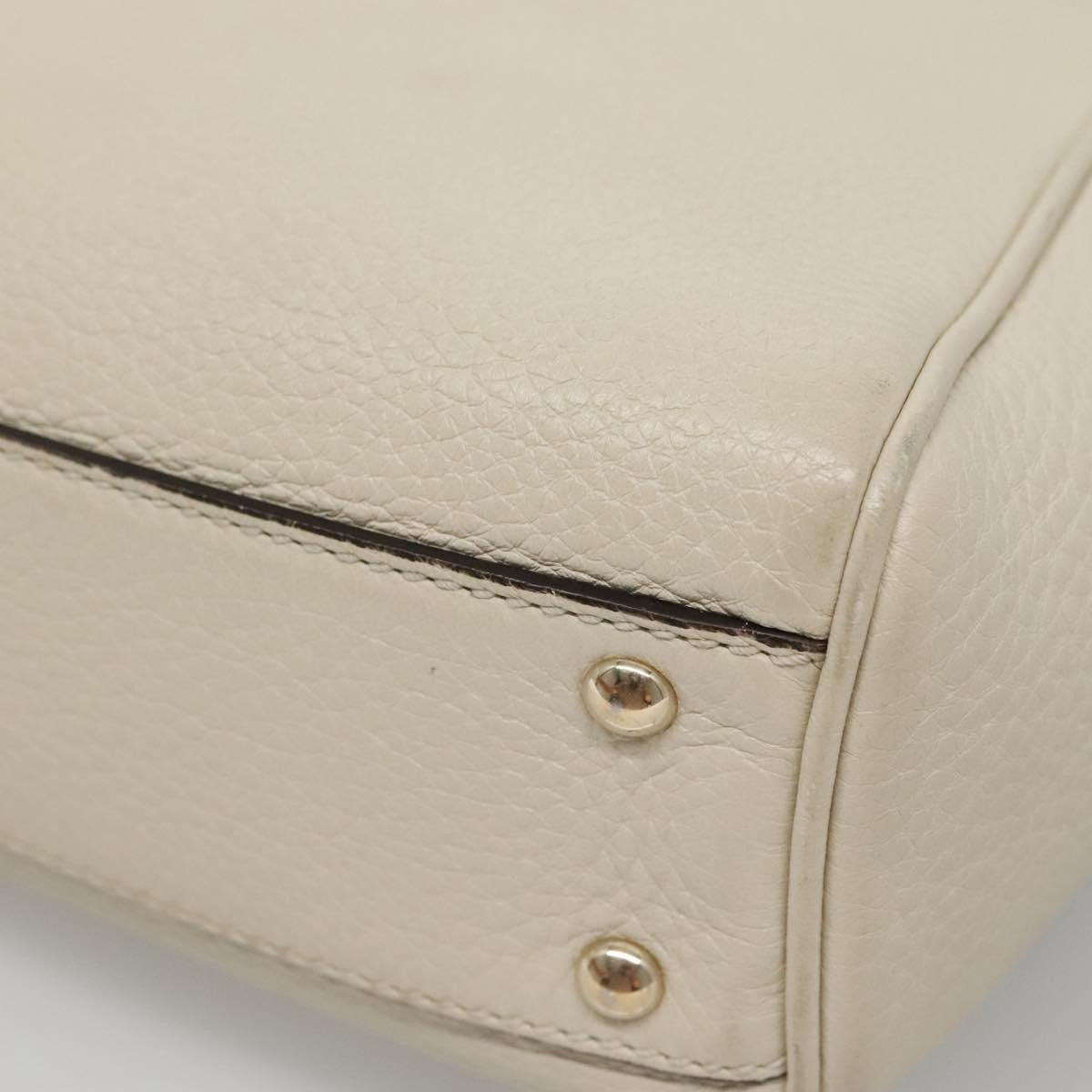 Gucci Bamboo shopper bag Leather, WHITE, LEATHER, Handbag