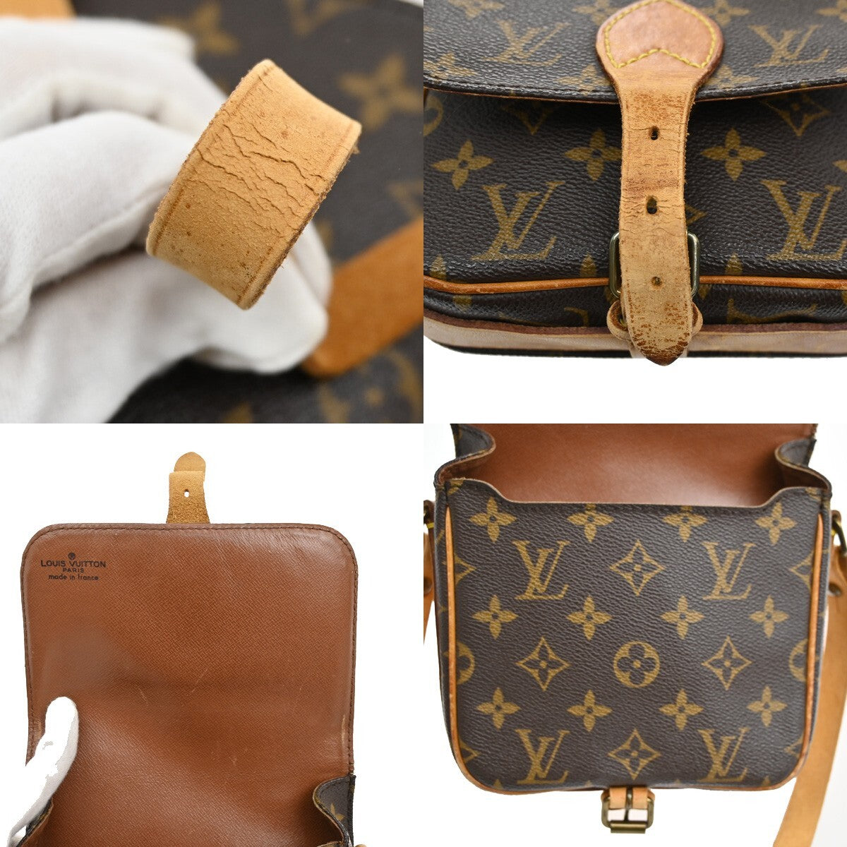 Louis Vuitton Cartouchiere Handbag Monogram Canvas, BROWN, LEATHER, Handbag