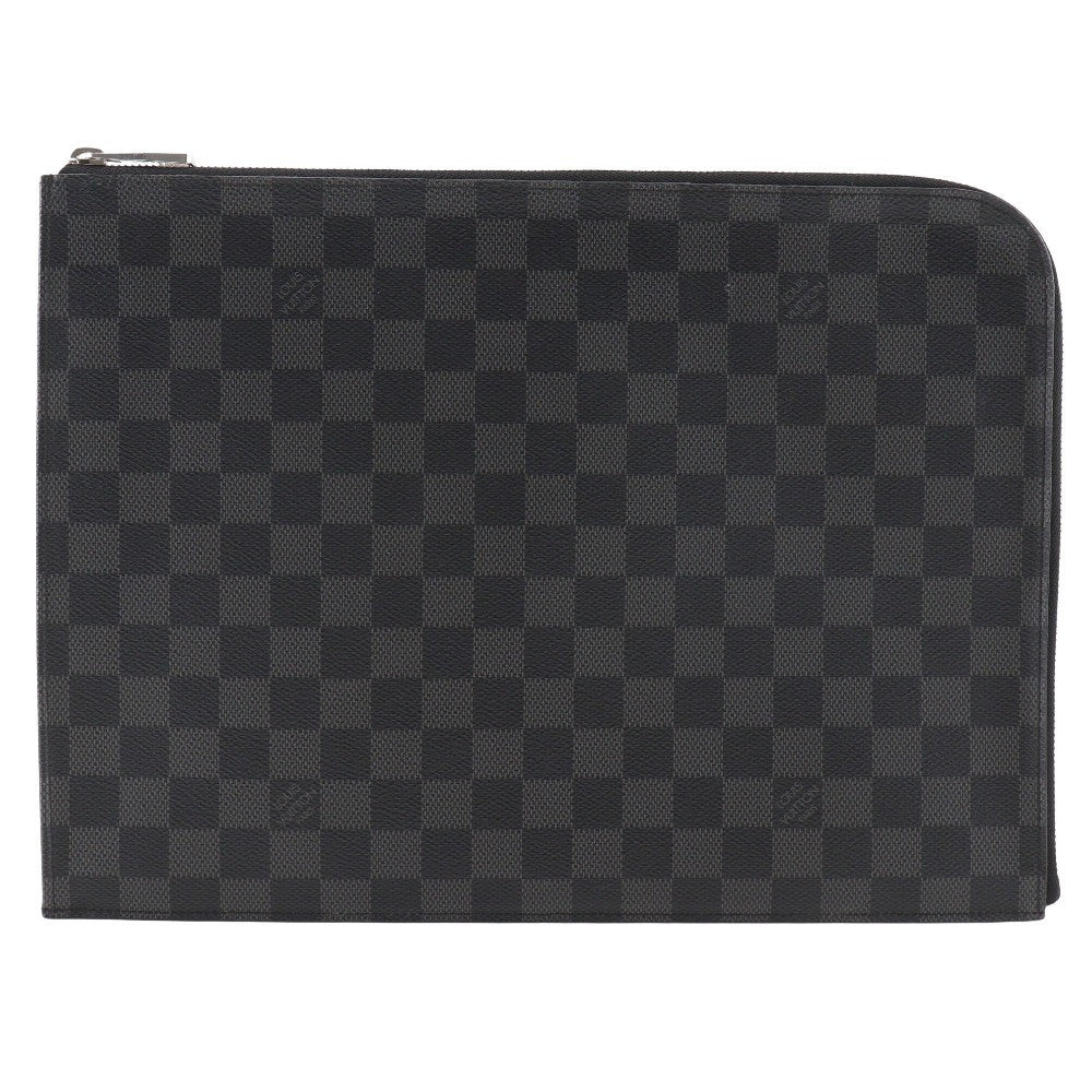 Louis Vuitton Zip Around Pochette Jour Damier Graphite, BLACK, CANVAS, Clutche & pouche