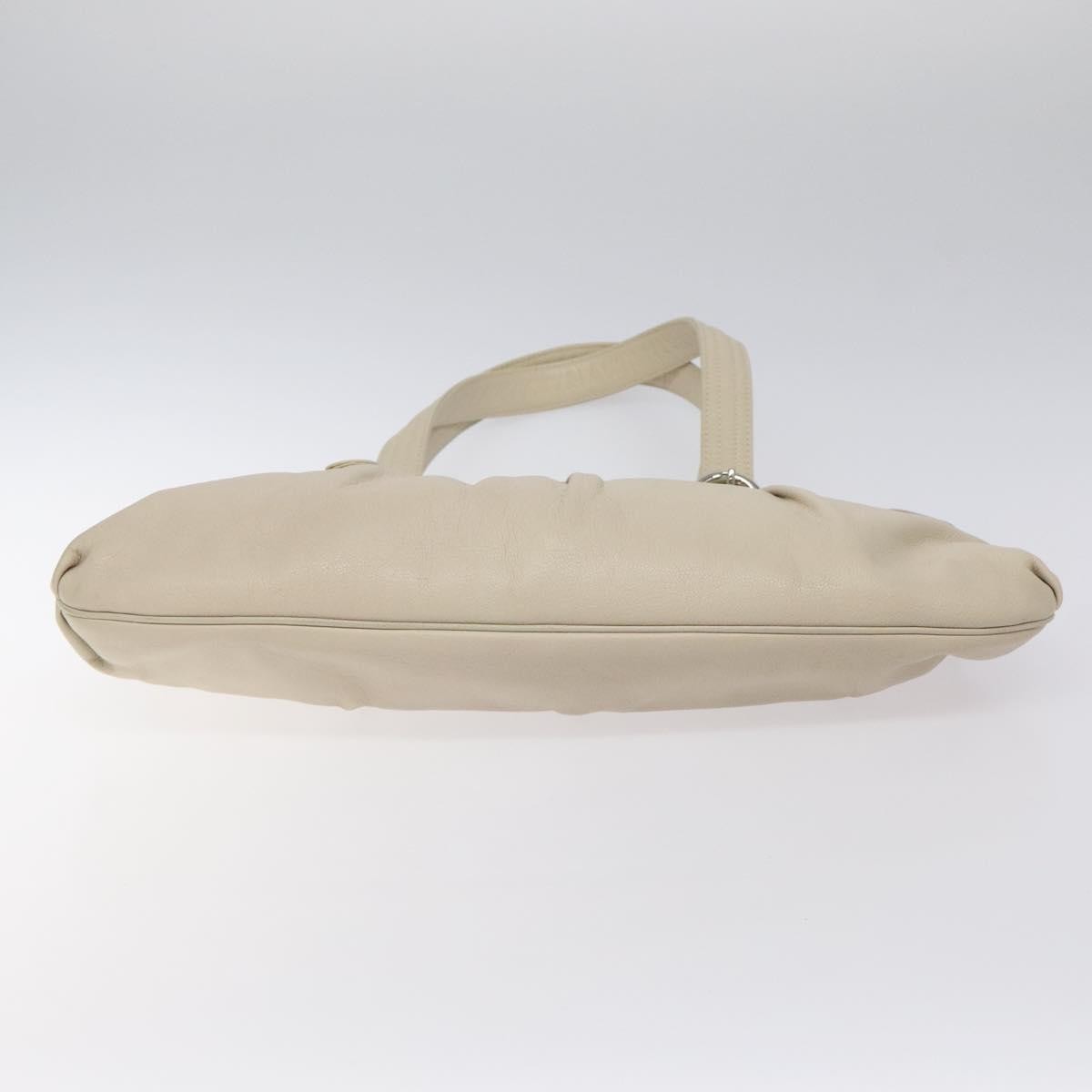 Salvatore Ferragamo Gancini handbag Leather, WHITE, LEATHER, Handbag