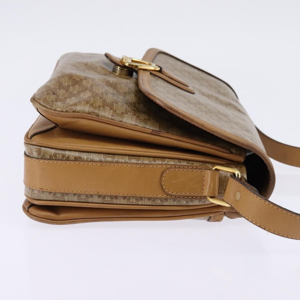 Celine Macadam Shoulder Bag PVC Leather, BEIGE, CANVAS, Shoulder bag