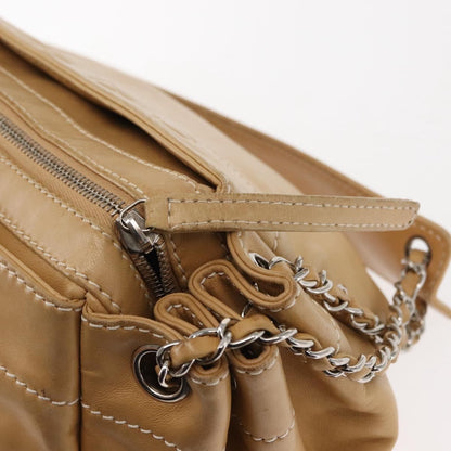 Chanel Lax Accordion Camera Bag Leather, BEIGE, LEATHER, Crossbody bag