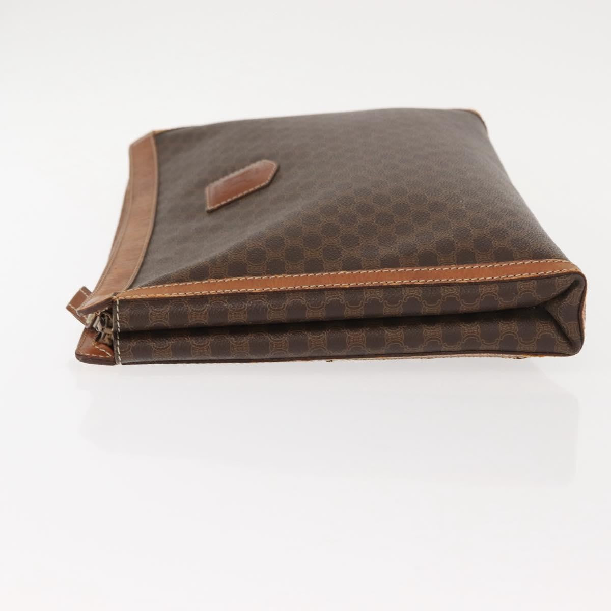 Celine Macadam Pochette Canvas and Leather, BROWN, CANVAS, Clutche & pouche