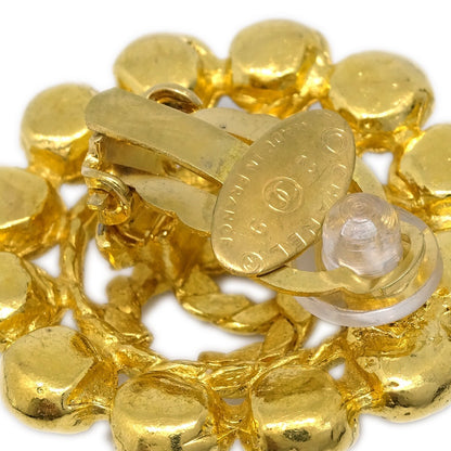 Chanel Vintage Round CC Clip-On Earrings Metal, GOLD, GOLD_PLATED, Earrings