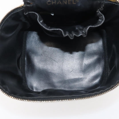 Chanel Vanity pouch Leather, BLACK, LEATHER, Toiletry Case