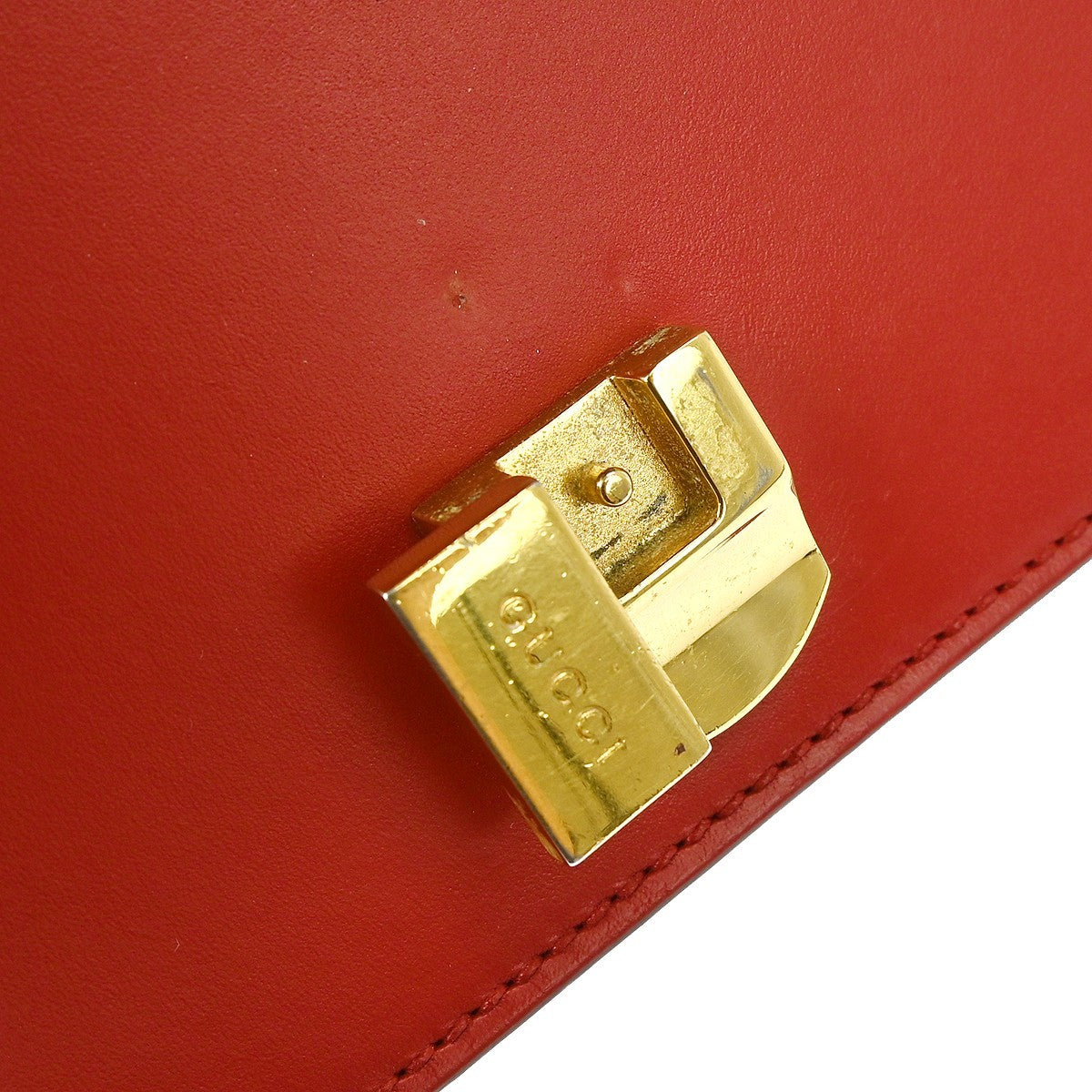 Gucci Sylvie Shoulder Bag Leather, RED, LEATHER, Shoulder bag