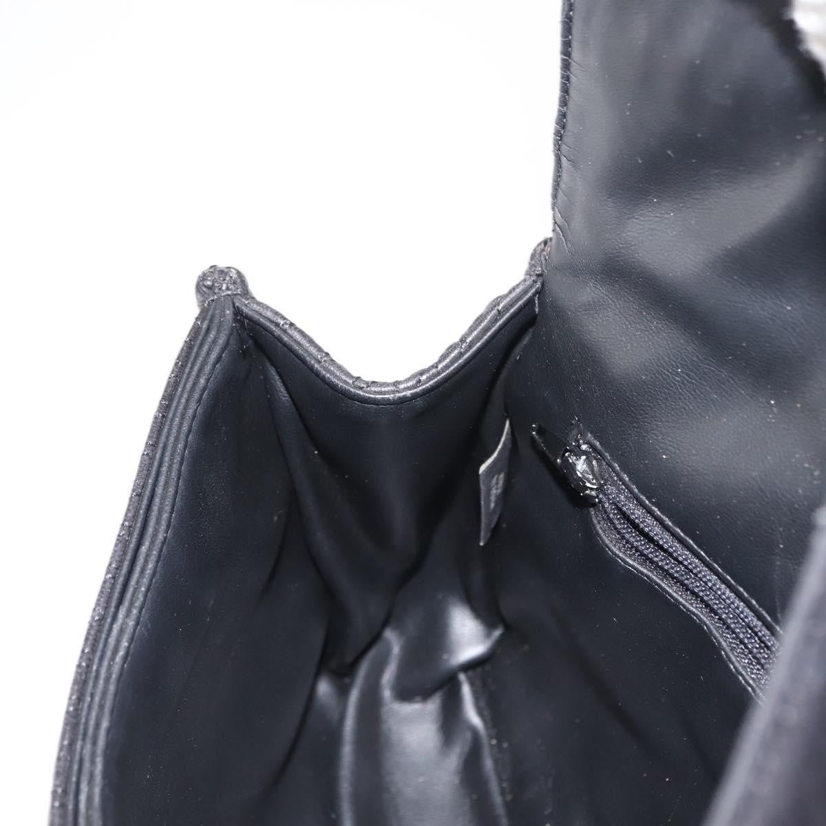 Bally Vintage Chain Shoulder Bag Quilted Leather, BLACK, LEATHER, Shoulder bag