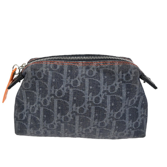 Christian Dior Flight pouch Trotter Pattern Denim, BLUE, DENIM_JEANS, Clutche & pouche