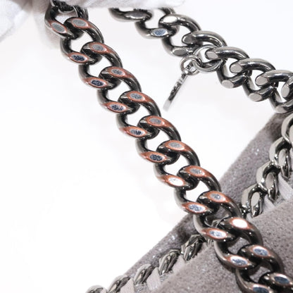 Stella McCartney Falabella Fold Over Crossbody Bag Shaggy Deer, GRAY, POLYESTER, Crossbody bag