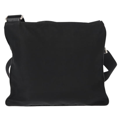 Prada Flat Messenger Bag Tessuto, Black, Nylon, Shoulder Bag