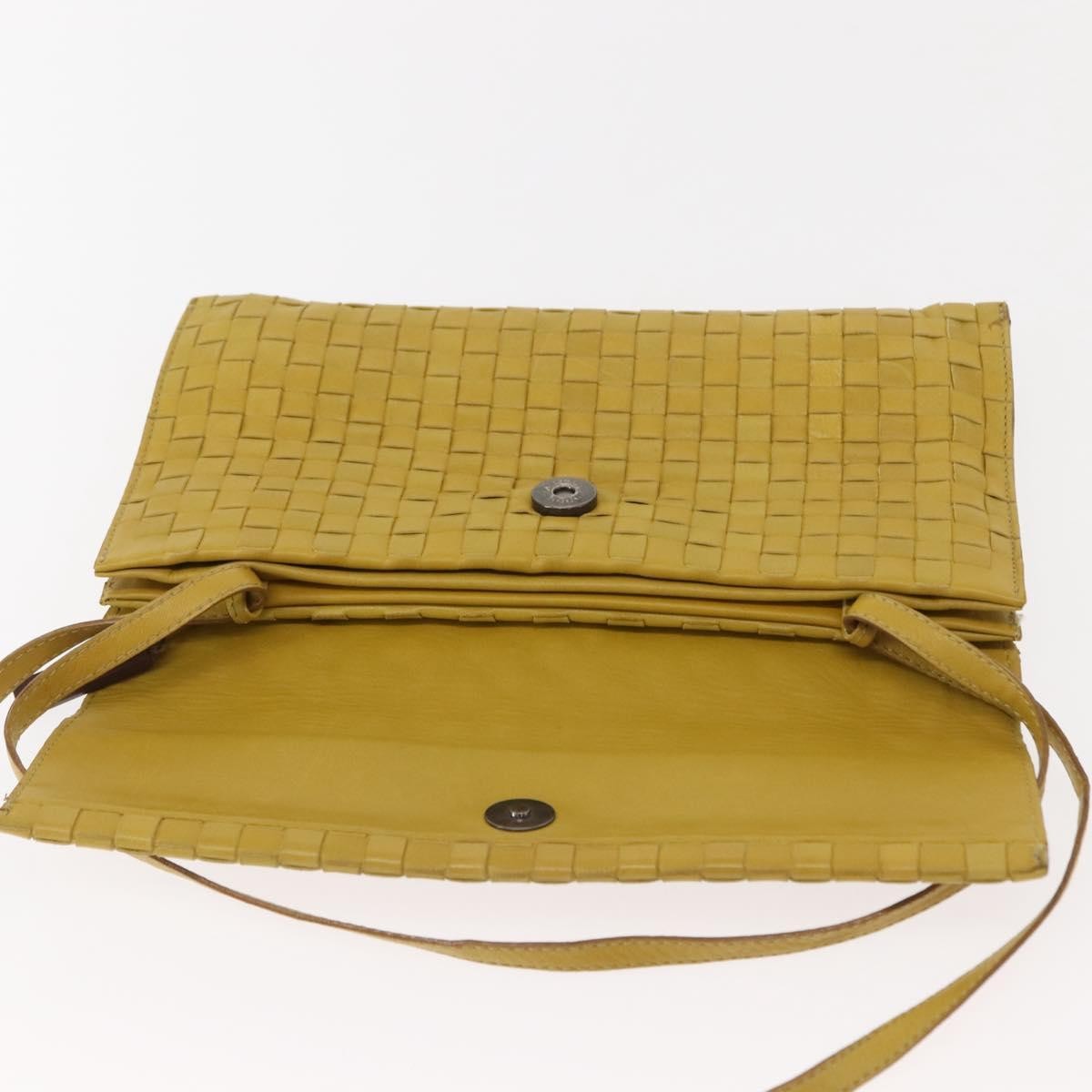 Bottega Veneta Intrecciato Leather, YELLOW, LEATHER, Shoulder bag