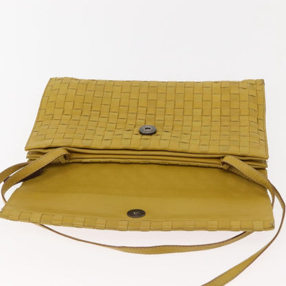 Bottega Veneta Intrecciato Leather, YELLOW, LEATHER, Shoulder bag