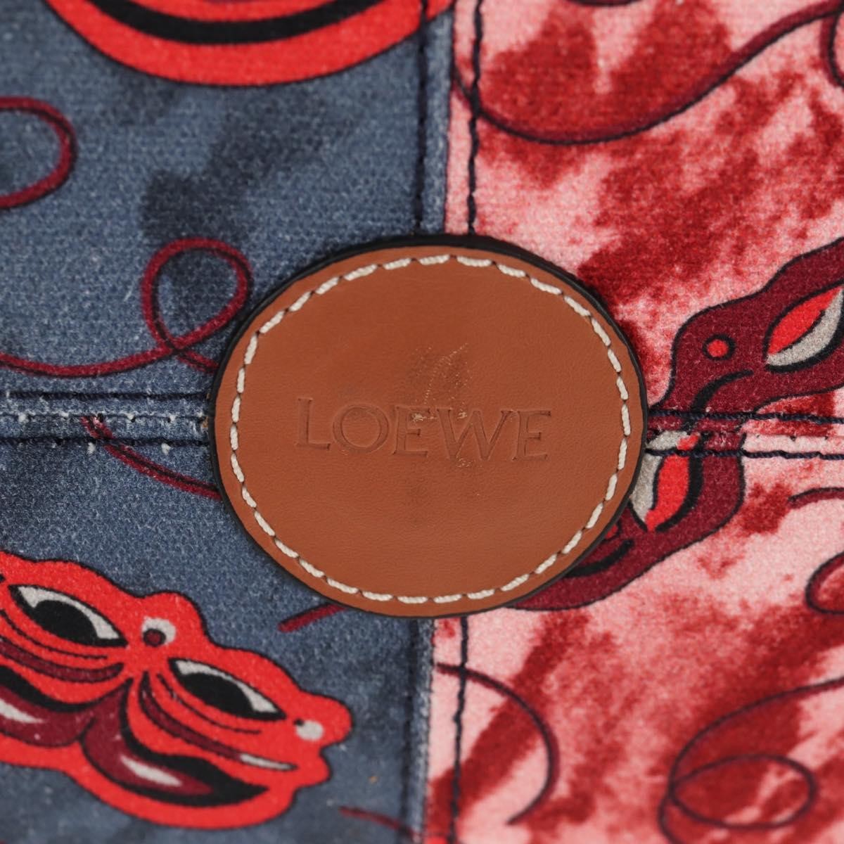 Loewe Paula's Ibiza Cushion Tote Printed Canvas, RED, CANVAS, Tote bag