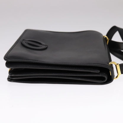 Christian Dior Vintage Shoulder Bag Leather, BLACK, LEATHER, Shoulder bag